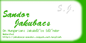 sandor jakubacs business card